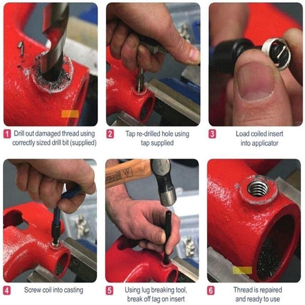 14Pcs Thread Repair Kit M14 X 1.5Mm Metric Thread Repair Ert Kit Compatible Hand Tool Set For Auto Repairing (M14-1.5)