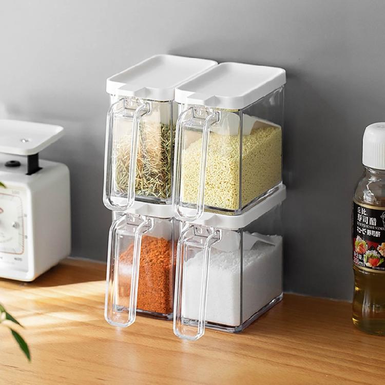 Seasoning Box with Cover and Spoon Seasoning Rack with Cover and Spoon Household