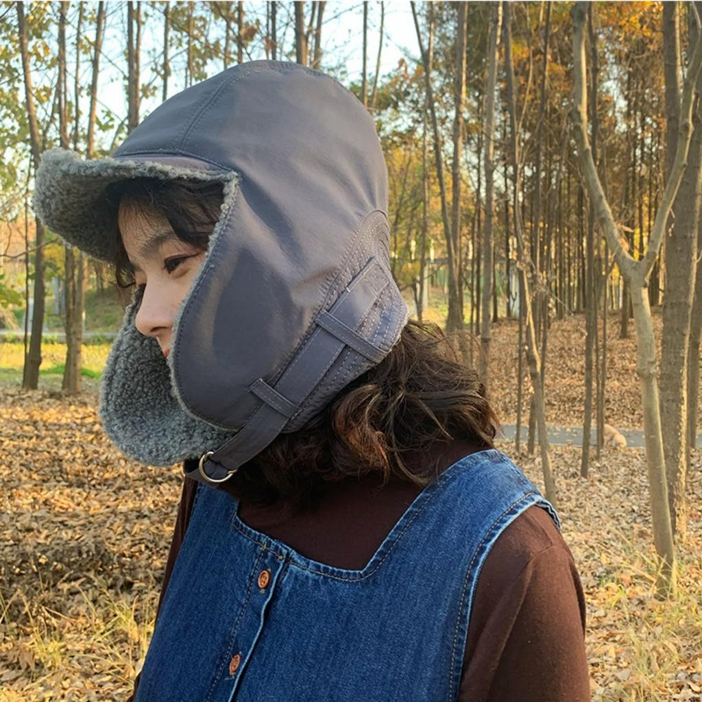 Croogo Pilot Cap with Ear Flight Cold Weather Hat for Outdoor Warm Winter Hat Flaps, Cap, Midwinter, Skiing, Cycling, Hiking, Commuting, Walking,