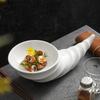 Ren Vit Oregelbunden Keramisk Dim Sum Tallrik Restaurang Kreativ Desserttallrik Sushi Tallrik Molekylär Gastronomi Specialitet Porslin