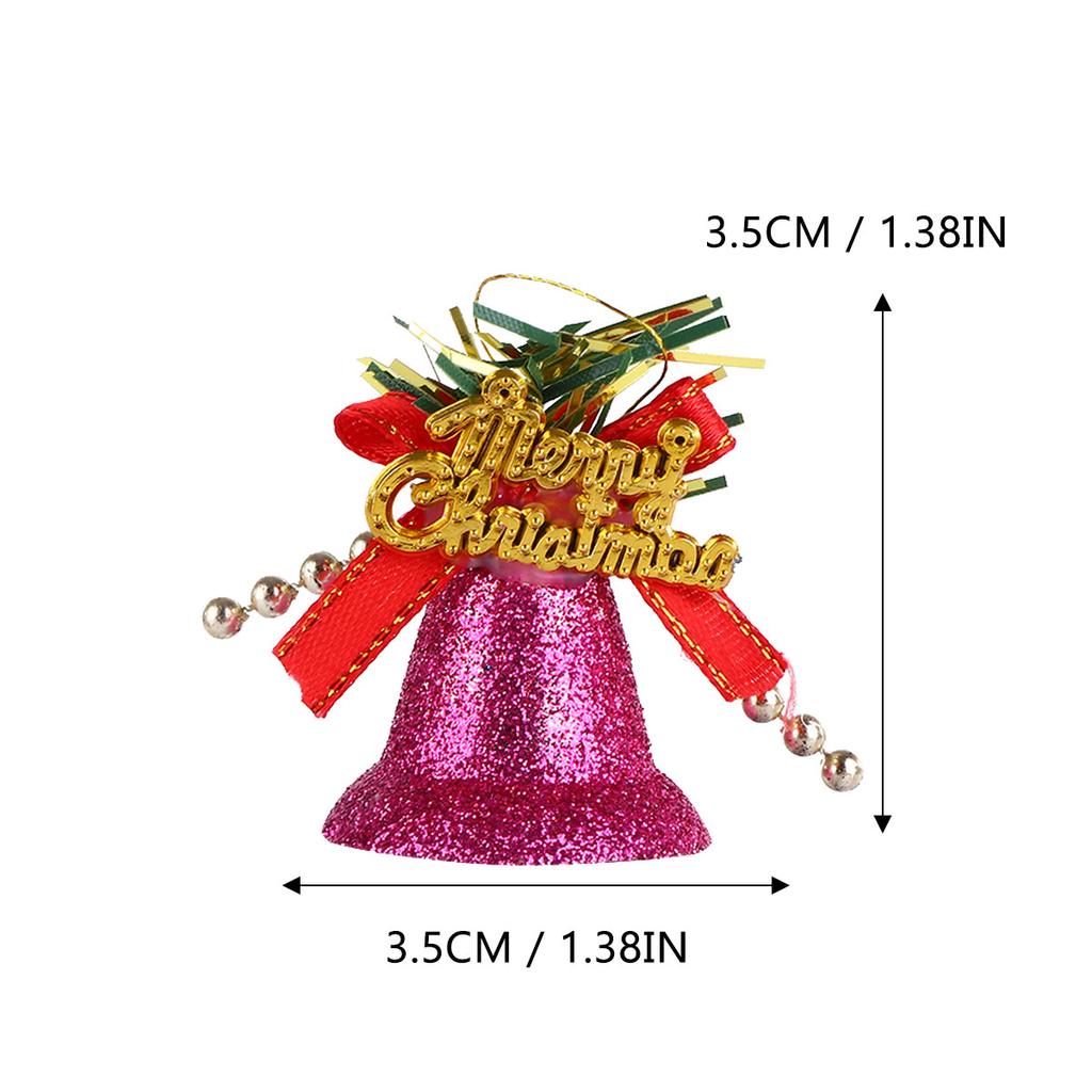6pcs Plastic Xmas Hanging Decorations Plastic Bells Reusable Home Christmas Tree Bell Bells Decoration Gifts