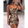 European and American Fashion Sling Leopard Print Sequins Dress Women Sexy Sequin Dress