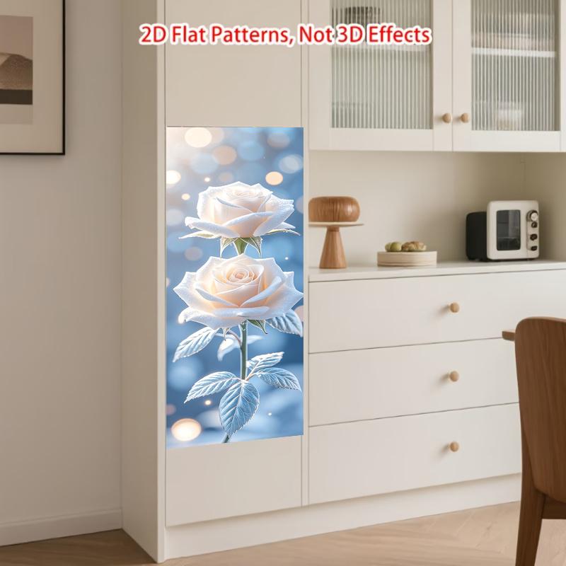 84Style Fridge Stickers Refrigerator Cover Door Landscape Plant Sea Vinyl Self Adhesive Kitchen Furniture Decor Wrap Freezer Sticker DIY
