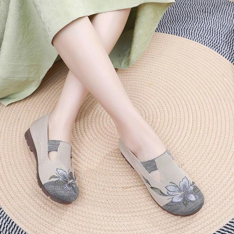 

Spring Autumn Light Stylish Embroidery Women s Shoes Walking Original Designer Luxury Casual Aesthetic Ladies Footwear On Sale 35