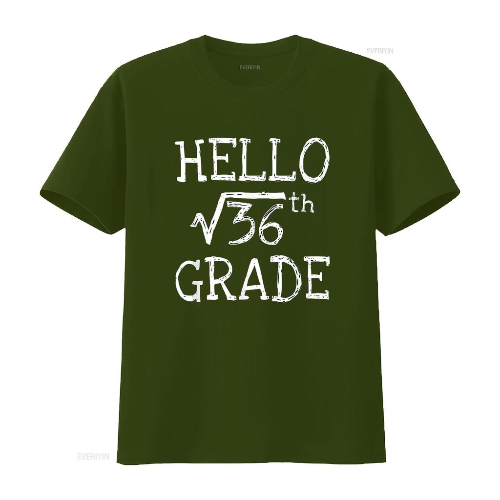 Back to school 6th Grade Square Root of 36 maths teacher T Shirt Black vintage Washed streetwear Soft designer clothes