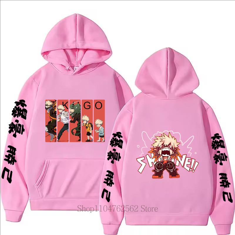 Men Clothes Anime Graphic Print Hoodies Autumn Winter Harajuku Casual Fashion Long Sleeve Tops Fleece Punk Pullover Sweatshirts