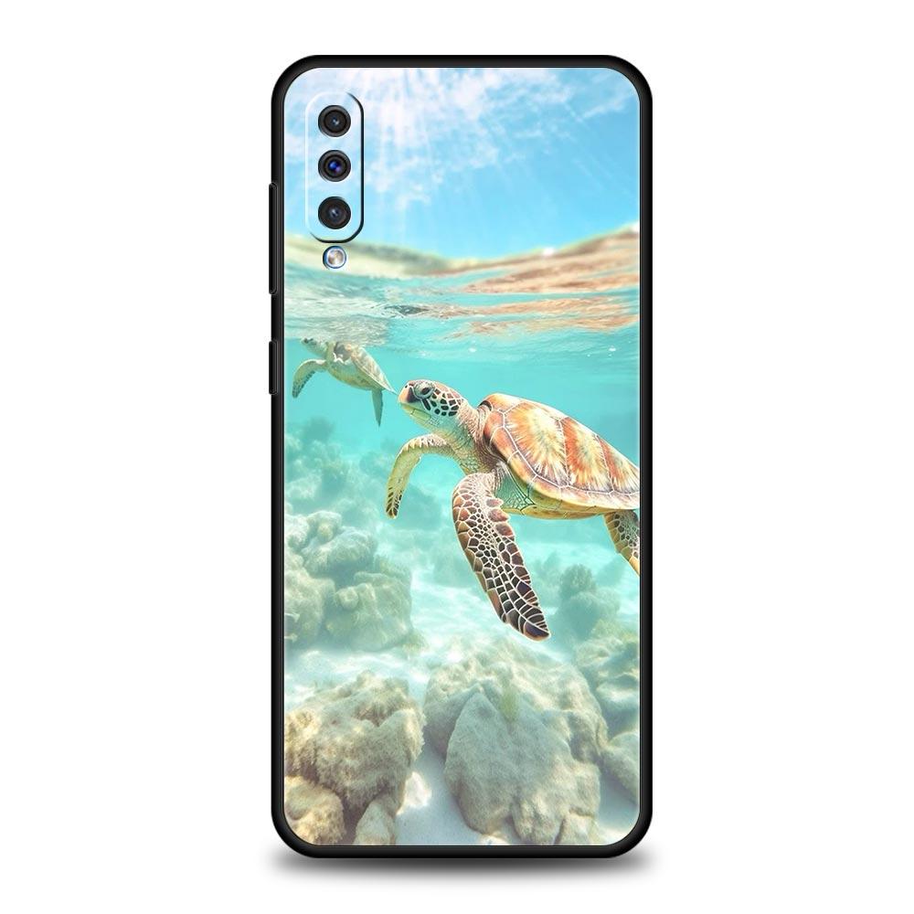 Phone Case For Samsung A56 A36 A26 A54 A52 A24 A14 A50 A70 A40 A20E A06 A12 A22 A34 A42 A32 5G A04s A16 Cover Cool Ocean Turtle