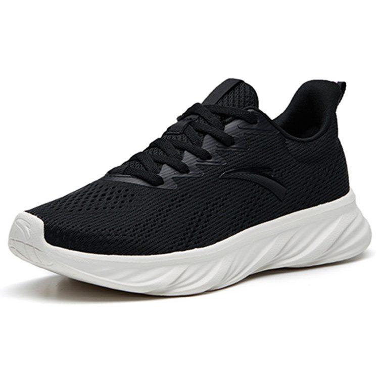 Anta Cushioning Slip Resistant Abrasion Resistant Breathable Lightweight Low top Running Shoes Women's Black Gray 122235571-1