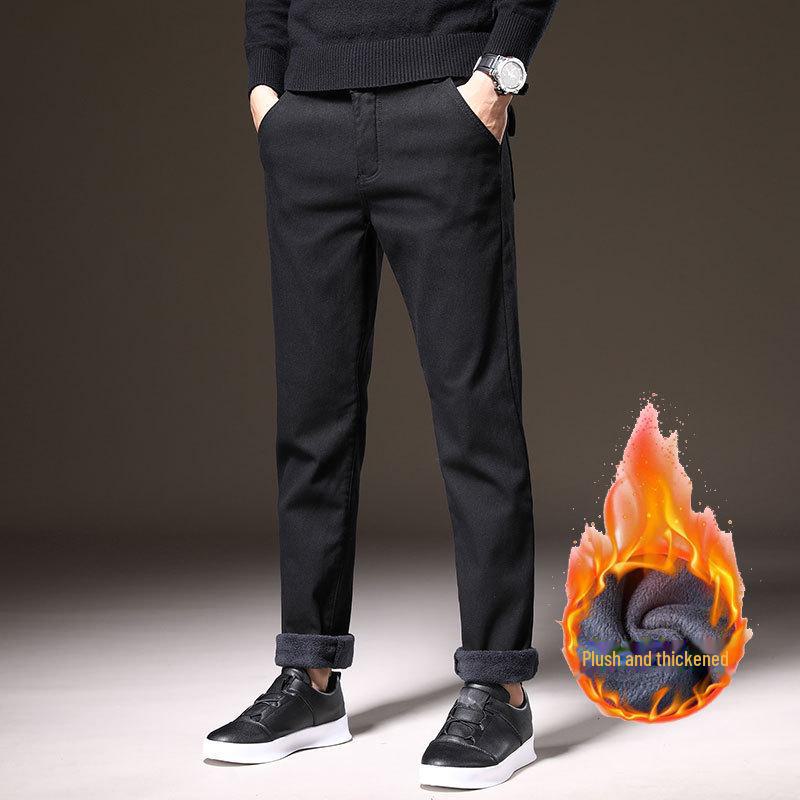 Men's Slim Fit Velvet-Lined Business Casual Pants - Stylish, Comfortable, and High-Quality Trousers