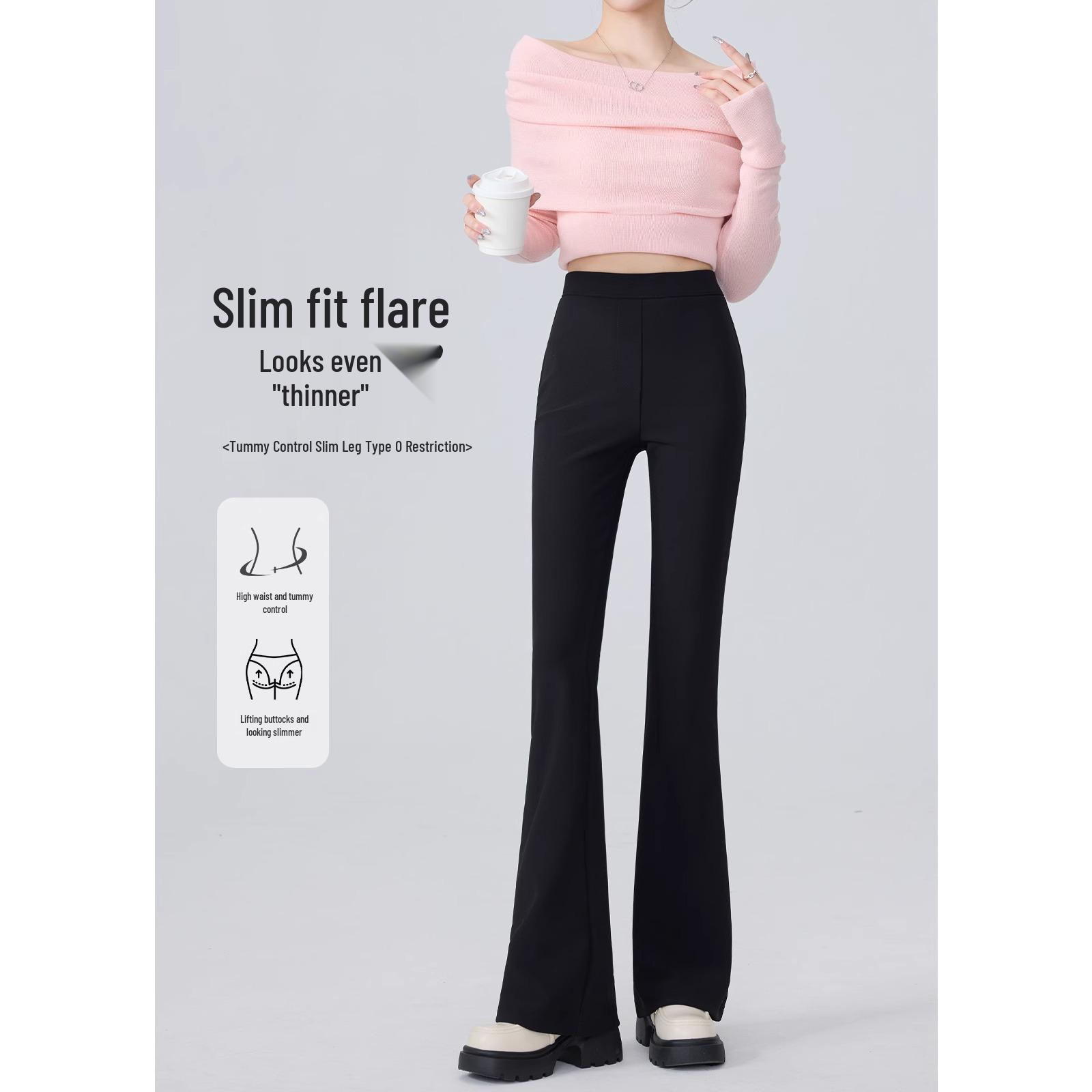 

Women s Spring 2025 High Waist Black Micro Flare Pants M (96-105 lbs)