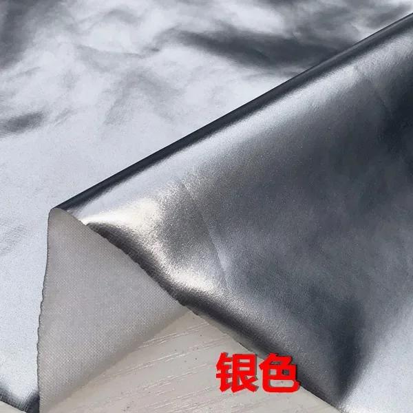 100x145cm Stretch Shiny Glossy Leather Fabric 100*145cm Solid Elastic Mirror Fabric For Clothes Dress Stage Costume DIY Sewing
