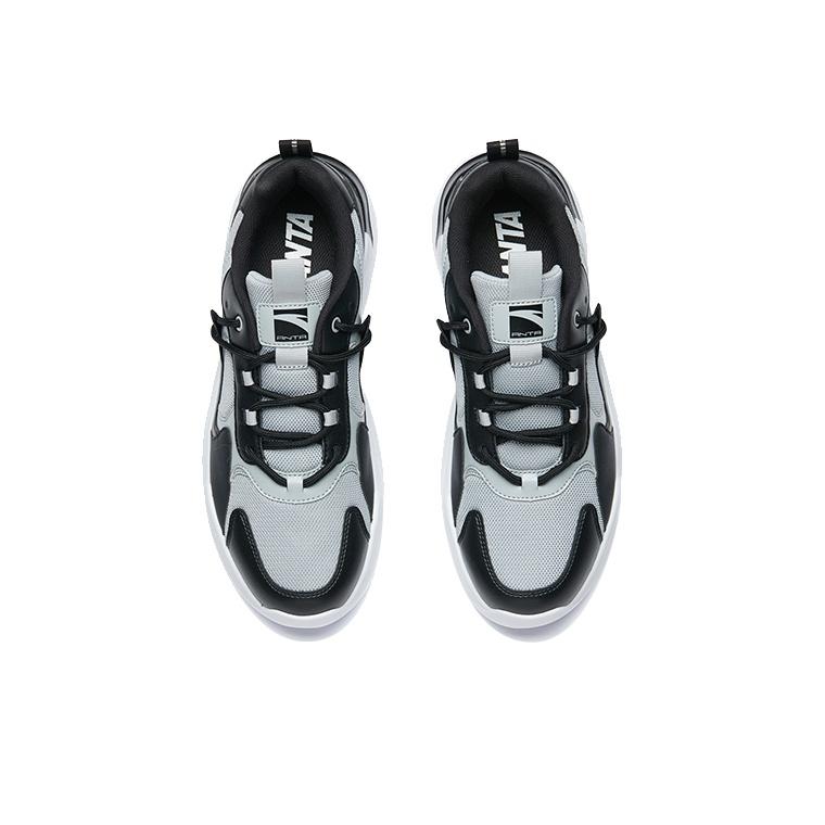 Anta Lifestyle Series Low-Top Dad Shoes Men Sneakers Gray Black White 91938863-3
