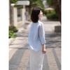 National Style Summer New Cotton and Linen Light and Breathable Shirt Top Sun Protection Embroidered Chinese Style Literary