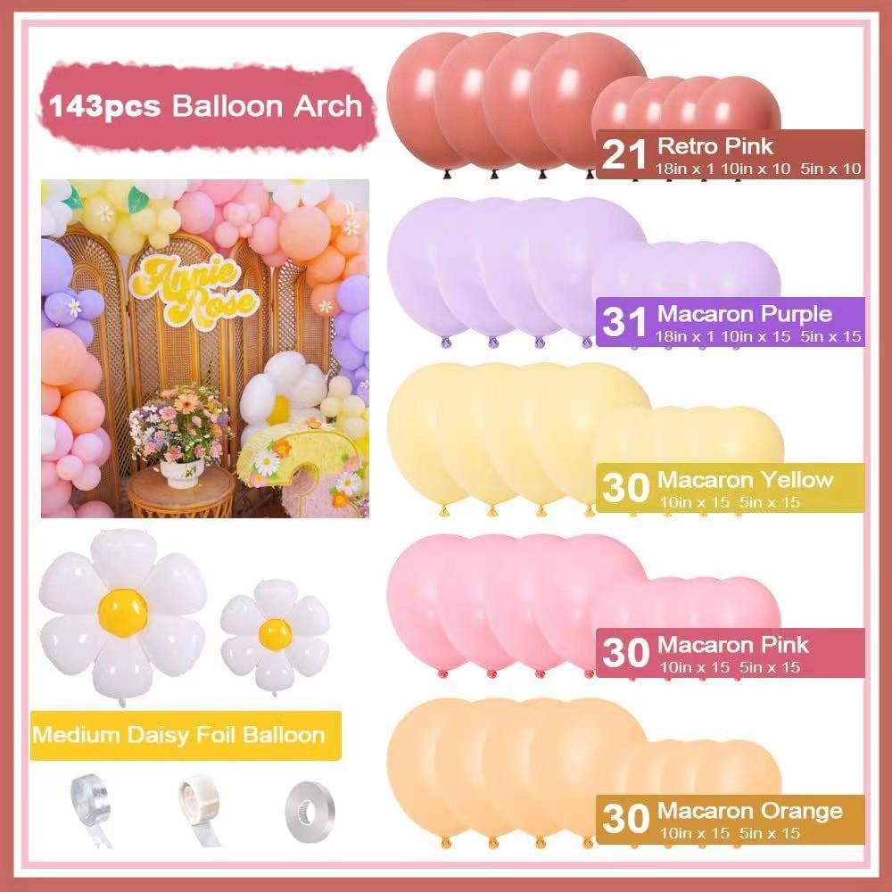 Daisy Balloon Chain Set Opening Anniversary Event Atmosphere Decoration Spring Autumn Party Scene Arrangement