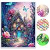 Diamond Painting Set DIY 5D Full Diamond Fantasy Rose Garden House Crafts for Home Wall Decoration
