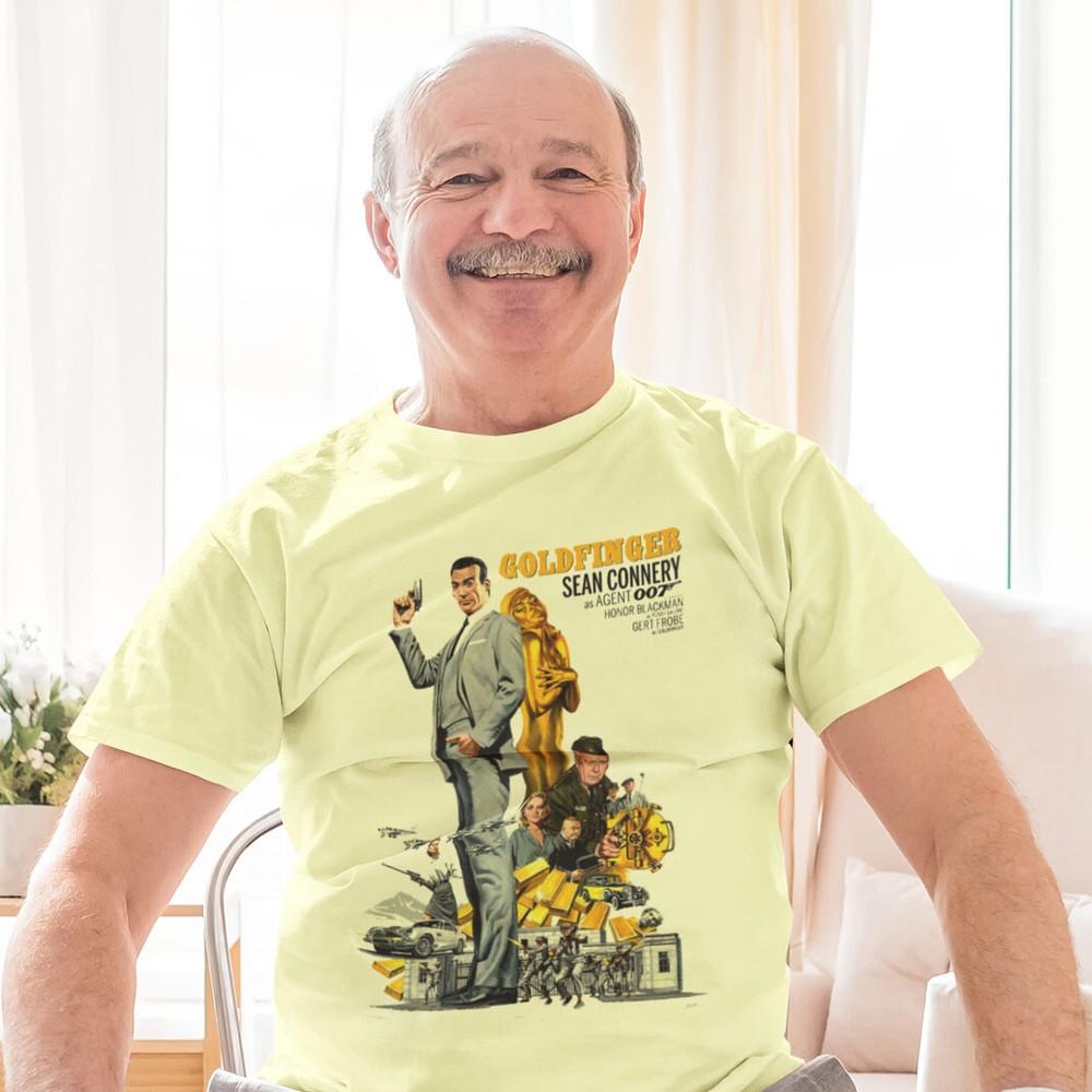 Goldfinger 007 T-shirt Sean Connery James Bond Retro Movie Design Graphic Tee Unisex T-Shirt XXL