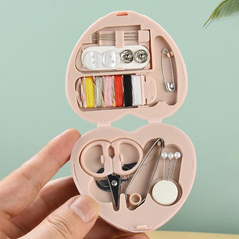 Portable Travel Mini Sewing Kit Buttons Pins Storage Boxes Handmade Diy Sewing Tools Scissor Thimble Needle Threads Box Set