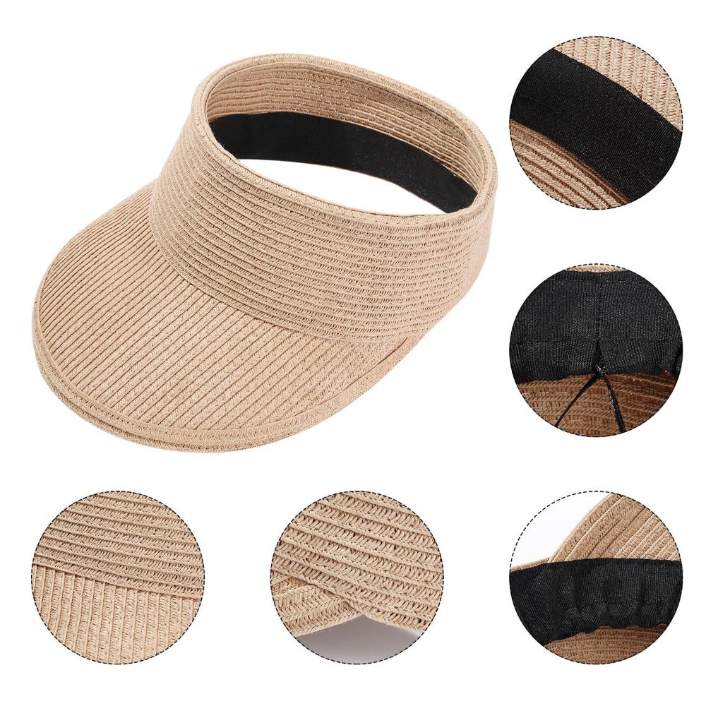 

Summer Wide Brim Casual Foldable Straw Cap Sun Hat Visors Beach Hat