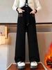 Girls' Fleece-Lined Wide-Leg Pants: 2025 Autumn/Winter Casual Straight-Leg for Kids