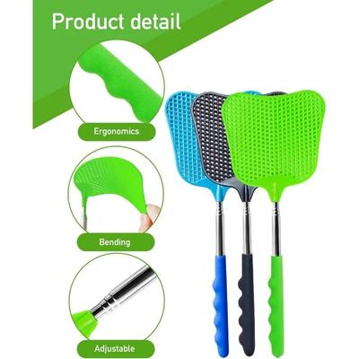 מרביציית זבובים פלסטיק עמיד טלסקופית מרביציות זבובים גדולות שעובדות עם ידית נירוסטה לשימוש פנים וחוץ