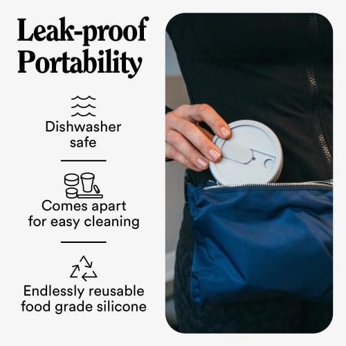 STOJO Collapsible Travel Cup - Reusable Portable Pocket-Sized Silicone Bottle for Hot & Cold Drinks - Perfect for Camping - Microwave & Dishwasher Saf