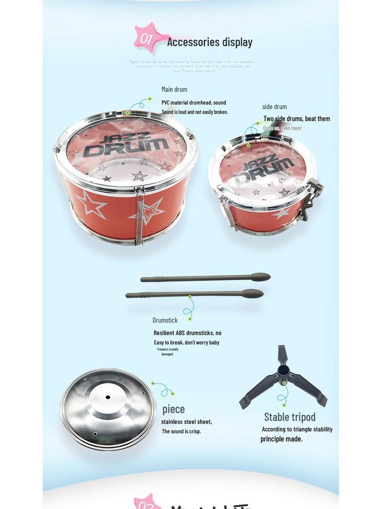 Children's Educational Jazz Drum Set Toy - Early Music Enlightenment Instrument