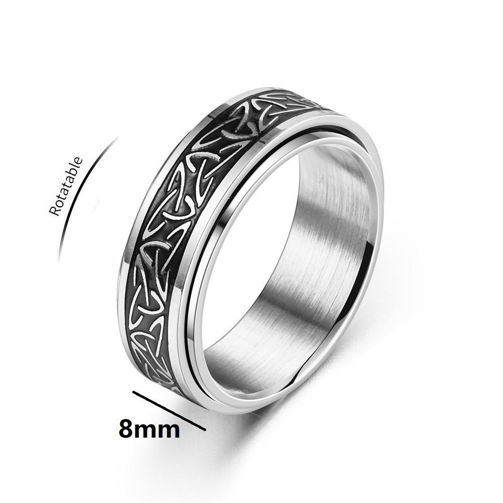 

Кольца с рунами Viking Celtic Knot для мужчин, вращающиеся, из нержавеющей стали, антистресс, тревожность, релиф, вращающееся кольцо Anillo Antiestres 8