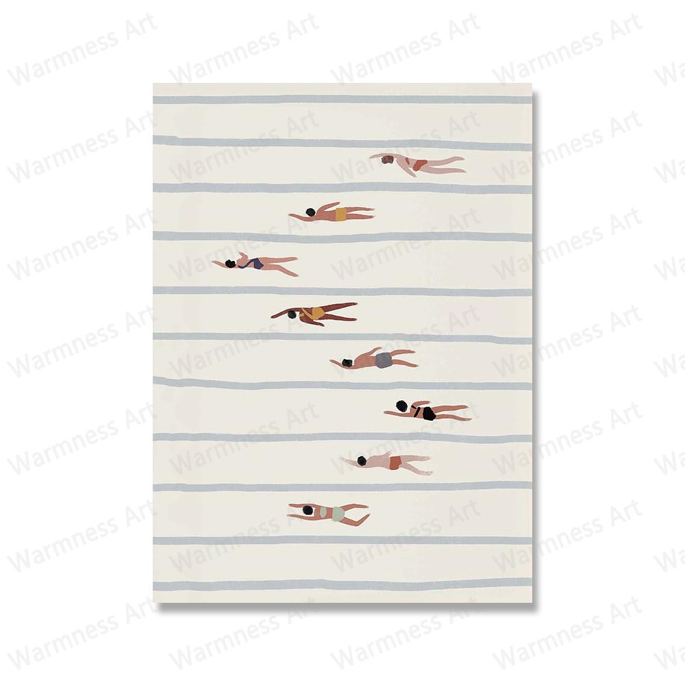 

Разнообразные женщины-пловцы настенные художественные принты скандинавские минималистские постеры бассейн холст картины картины для детей декор ванной комнаты без рамки 21*30cm No Frame