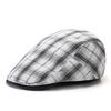 Spring and summer thin beret, men's casual cap, women's plaid British retro forward hat