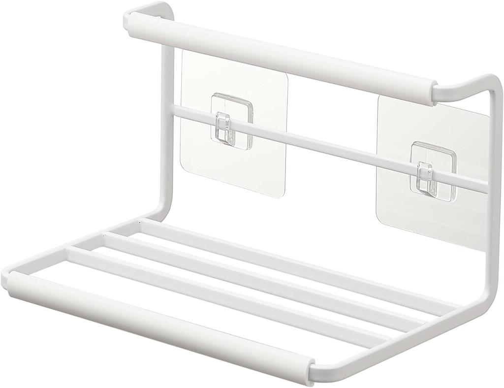 Yamazaki Jitsugyo Film Hook Wide Jug Bottle Holder S White Body Approx. W18 X D12.2 X H10.7cm (Film Hook Not Included) Tower Drainer Kitchen Panel