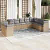 VidaXL Garden Lounge Set with Cushions 10 Pcs Beige Braided Resin 3217859