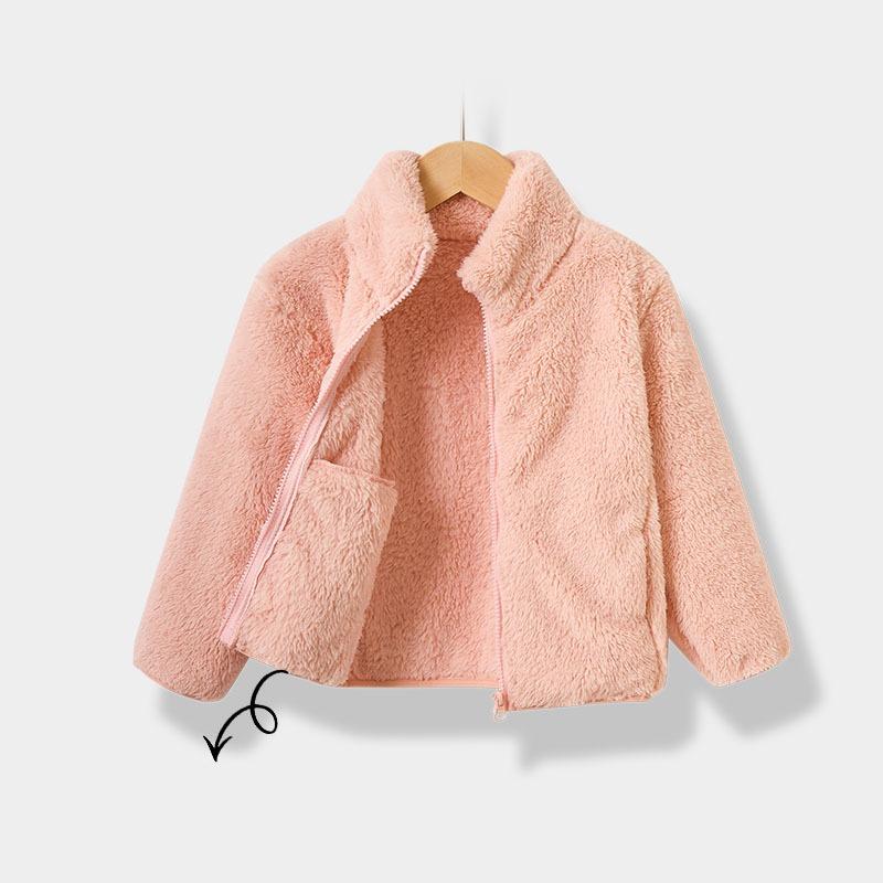 Winter Winter Kids Plush Coat Simple Fashion Children Solid Color Casual Outerwear Toddler Jacket