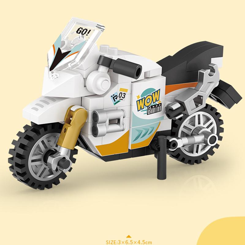 DIY MOC City Super Sports Car Motorcycles Off-Road Vehicles Racers Police Fire Trucks Famous Building Blocks Bricks Kits Model