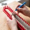 Shawl Knitting Tool Long Loom Hook Set, Beginner for DIY Hat Wool Supplies Scarf Shawl, Plastic Rectangular Yarn Weaving with Crochet Blanket Making