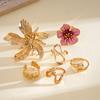 European and American oil dripping irregular lines open ring light luxury high-end ring personality temperament jewelry