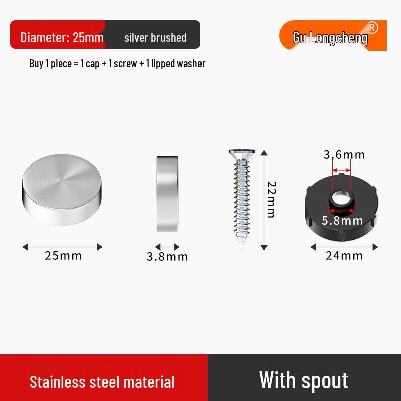 Non-marking Decorative Nail Cap for Mirrors and Tiles