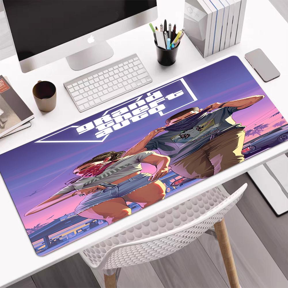 Podložka pod myš s tematikou GTA 6, Protišmyková gumová základňa, Multifunkčná kancelárska a domáca dekorácia, Perfektná na personalizáciu pracovného priestoru.