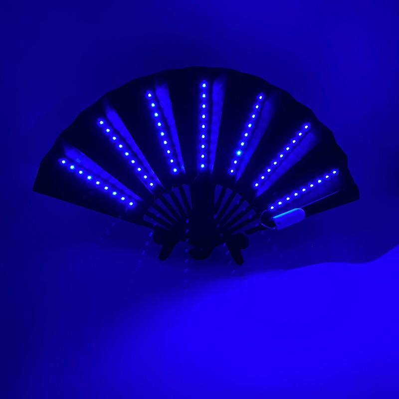 Rose Lace Edge LED Folding Fan - Wedding Gift & Dance Prop