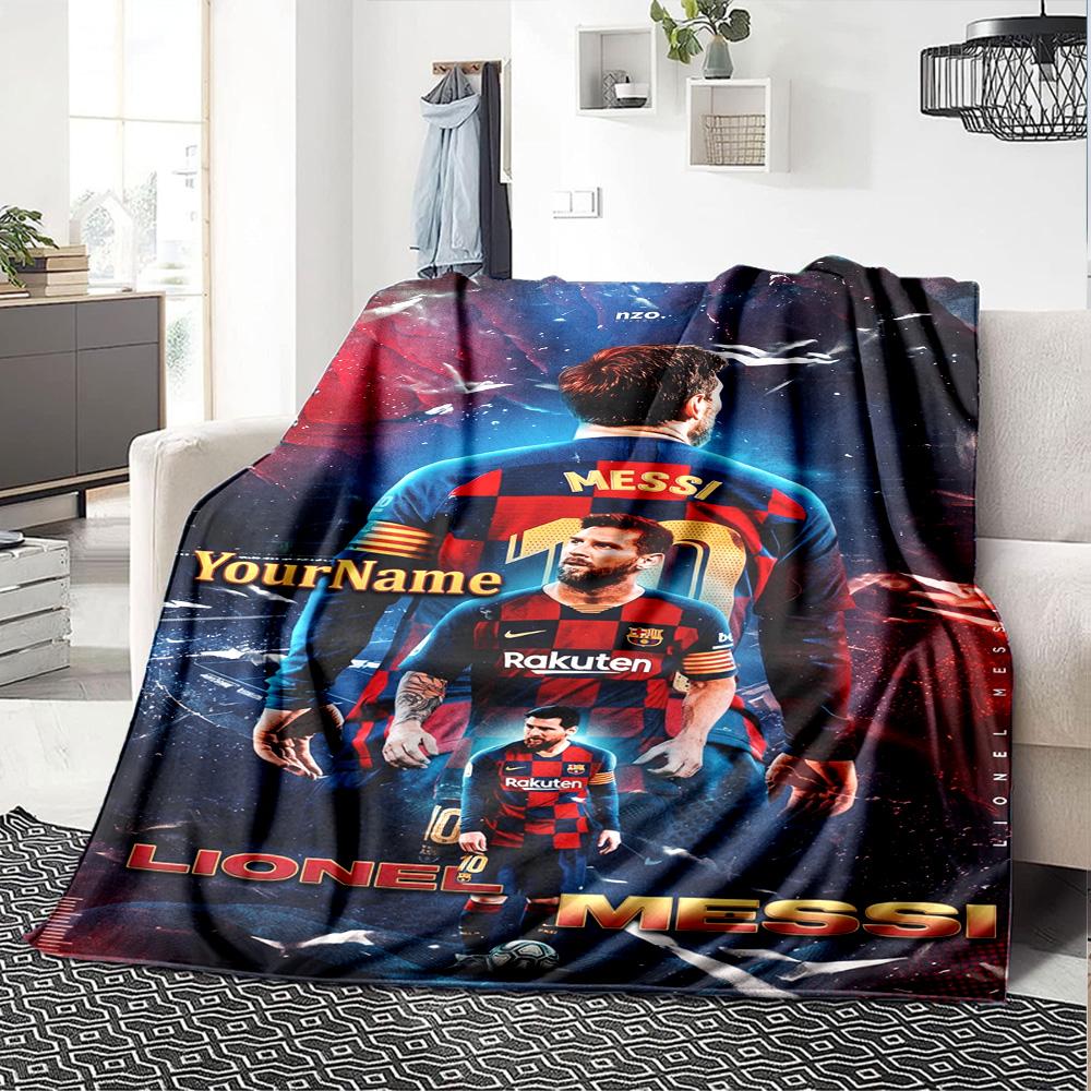 Messi Personalized Text Blanket Multi-purpose Personalized Blanket Durable Comfort Throw For Chair Living Room Bedding Couch for All Occasions