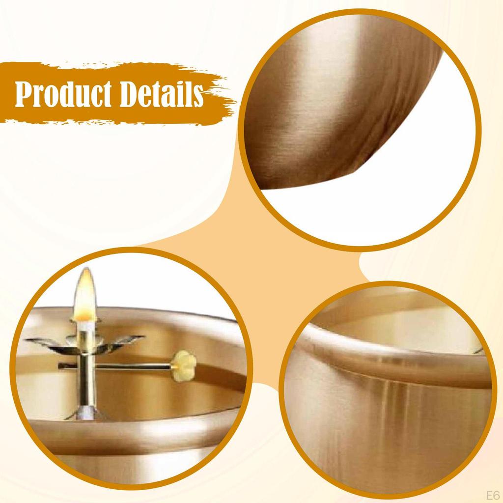 Retro Lampa Olejna Regulowana Jasność Miedziane Przybory Ołtarzowe Ornament Pojemnik na Ghee Lampki Masłowe