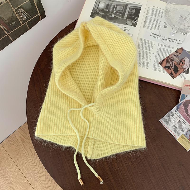 Sturmhaube Damen Herbst und Winter Kaninchenfell warm verdickt Schal integrierte Mütze Wolle Kopfbedeckung Kopfbedeckung Kopfbedeckung