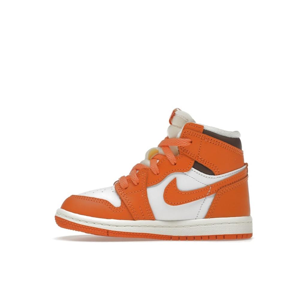 Air Jordan 1 High OG TD Starfish Baby-Sneakers Orange Weiß Cacao-Wow CU0450-101