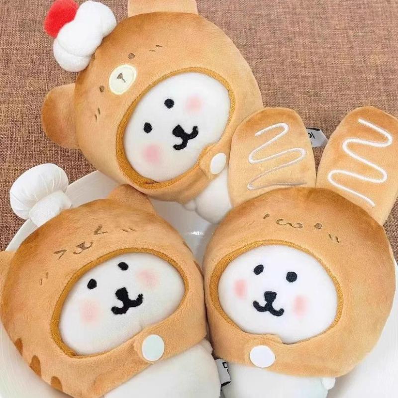 Self-Deprecating Bear Head Cover Accessories 10Cm Cotton Doll Accories Creative Funny Cute Toy