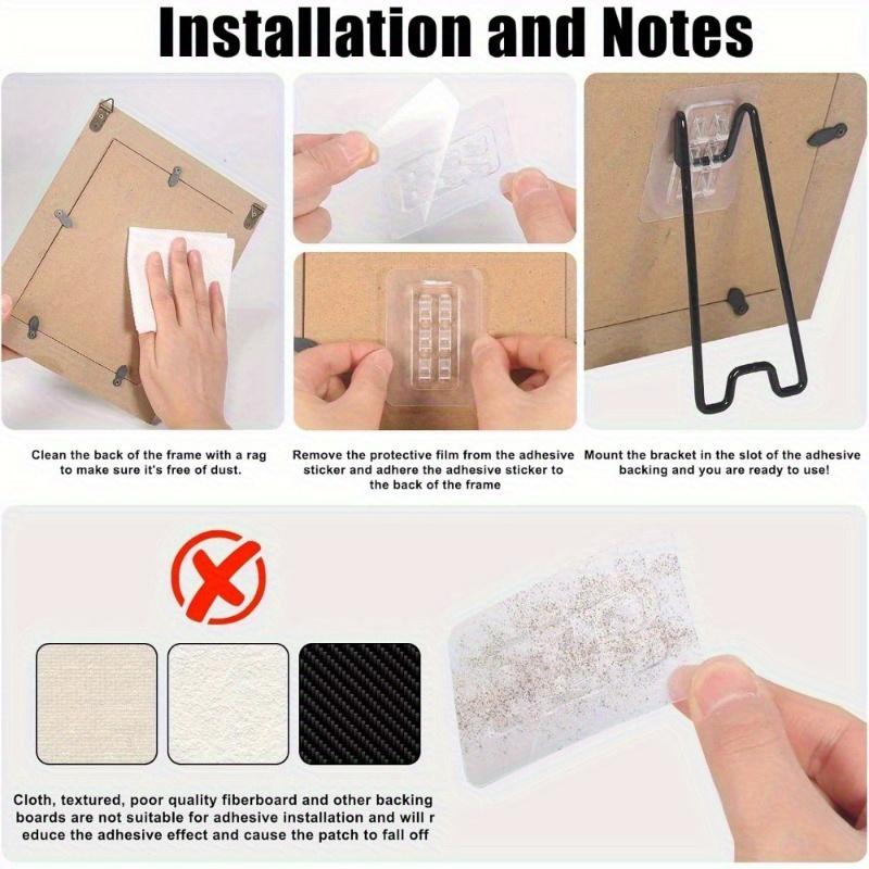 5pcs Adjustable Picture Frame Easel Brackets - Self-Adhesive,Suitable for for 7.09 To 10.24 Inch Frames, Ideal for Displaying Artwork and Photos