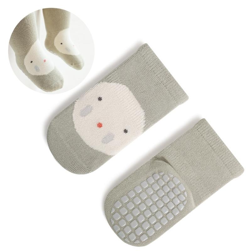 Baby Non Slip Grip Ankle Socks with Non Skid Soles for Infants Toddlers Cute Cartoon Animal Design Boys Girls Socks