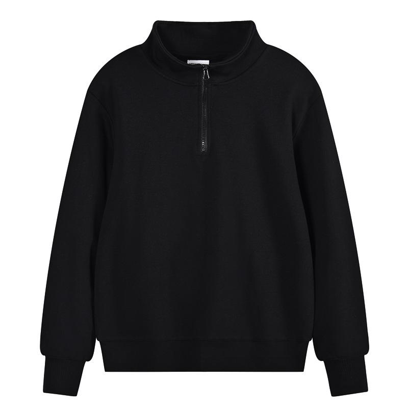 

Men s Dark Blue Stand Collar Half-Zip Pullover , Multiple Color Options M чорний