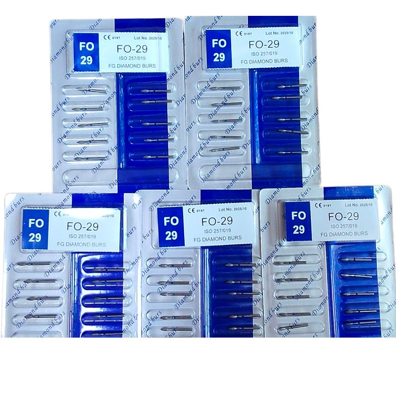 50pcs Dental High Speed Burs High Speed Handpiece Turbine Diamond Burs Diamond Polishing Tooth Preparation Dentist Material
