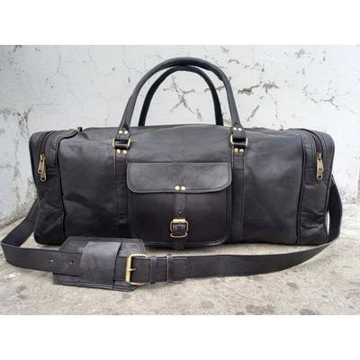 Handmade Genuine Leather Duffle Bag Large Travel Bag for Men & Women Luggage Bag Black Leather Weekender Bag Overnight Gym Bag