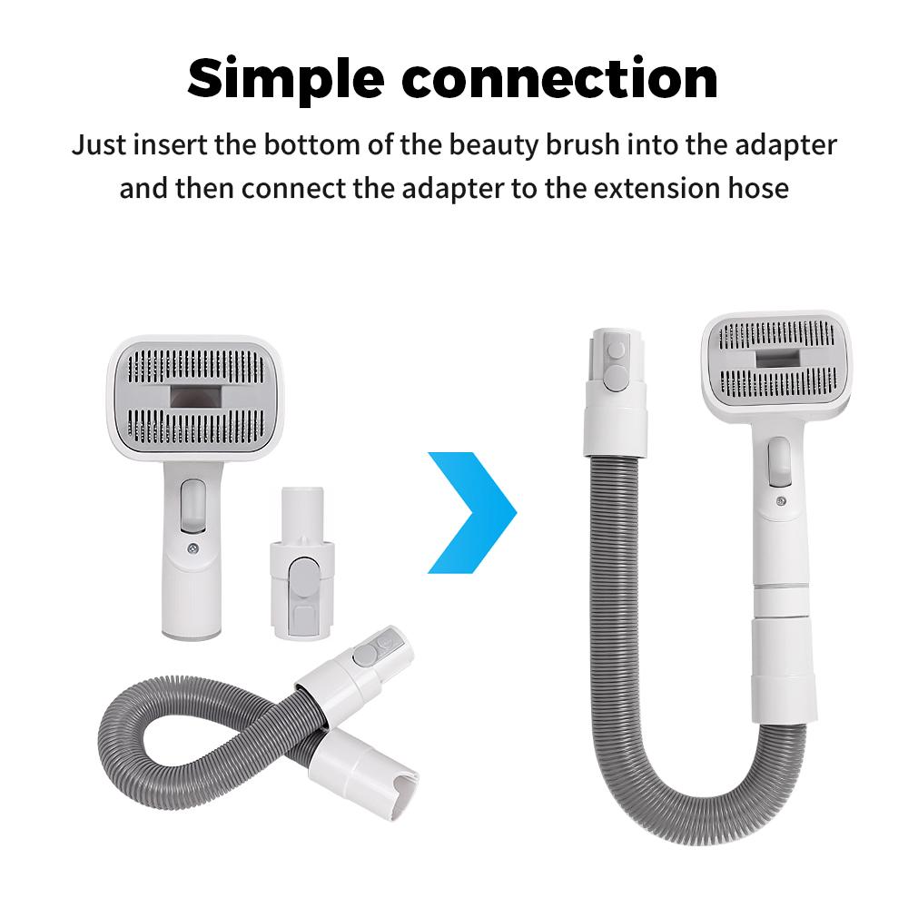 Pet Dog Hair Brush Vacuum Attachment For Dyson V6 V7 V8 V10 V11 V12 V15 Extended Hose Pet Grooming Tool for Medium/Large Pets