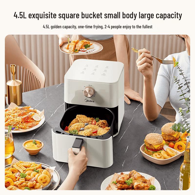 Midea 4.5L Electric Air Fryer with Knob Control CN plug (adapter included)